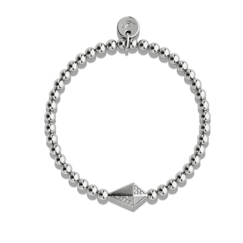 Cerf-volant | Argent | Bracelet à breloques en cristal